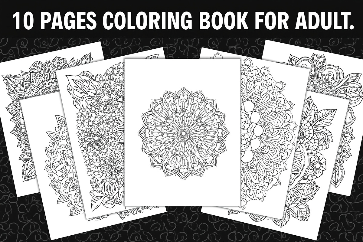 Mandala Pattern Coloring Bundle, a Graphic by Gfx_Store (Photo 1 of 11)
