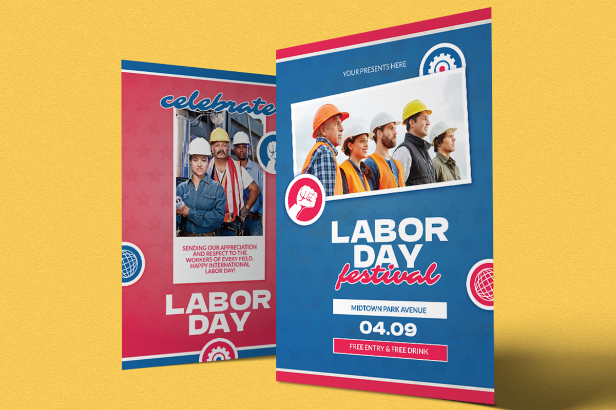 International Labor Day Flyer Canva, a Flyer Template by Attype (Photo 3 of 6)