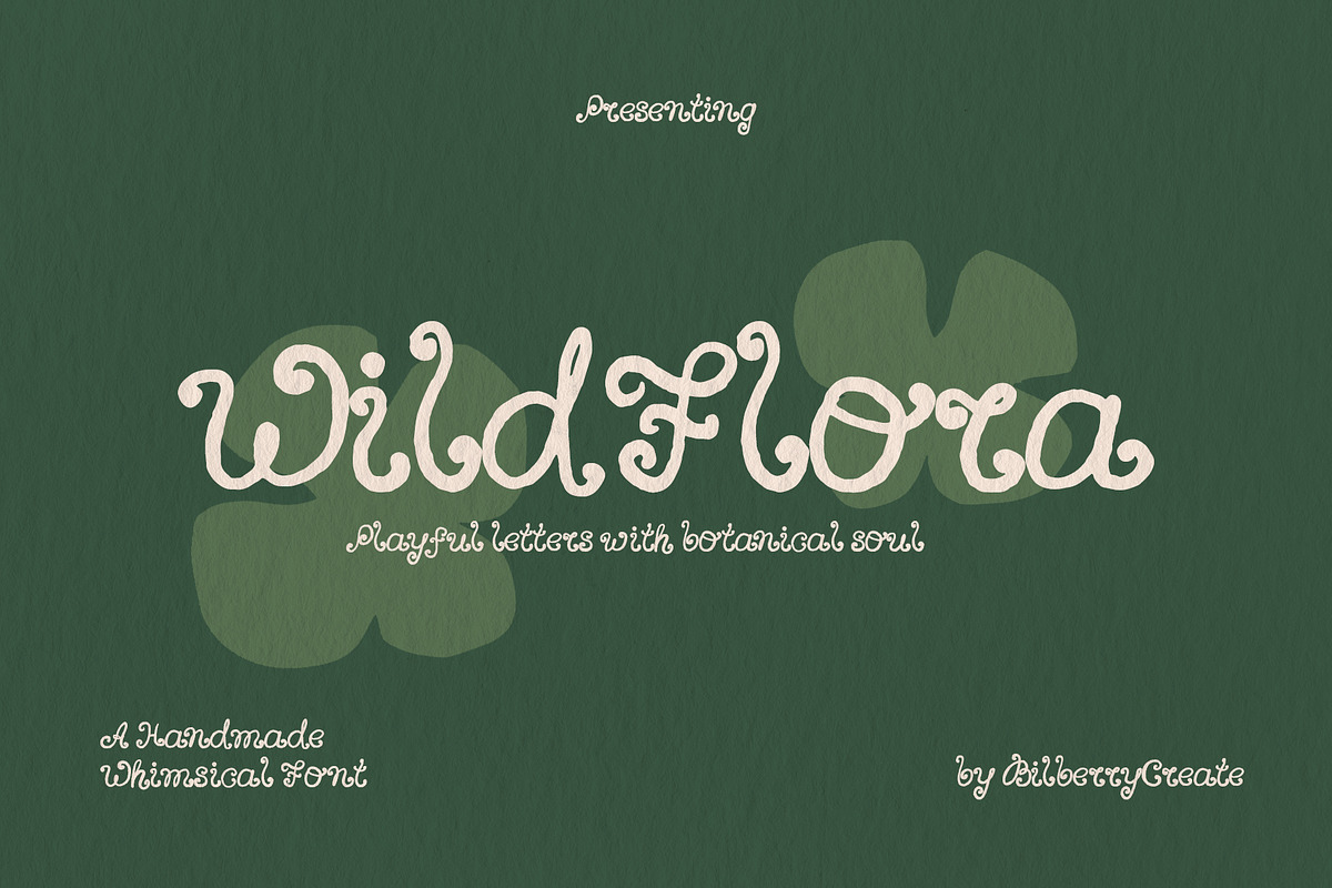WildFlora - Playful Botanical Font, a Handwritten Font by BilberryCreates (Photo 1 of 12)