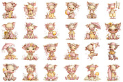 Whimsical Summer Pig Clipart, an Illustration by designcity5 (Thumbnail 2 of 5)