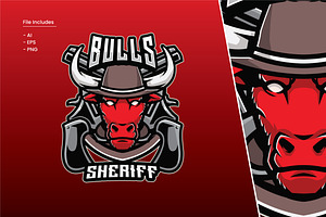 Bulls Sheriff Logo Template