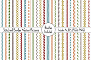 Stitched Border Vector Patterns, a Pattern Graphic by Melissa Held Designs (Thumbnail 1 of 5)