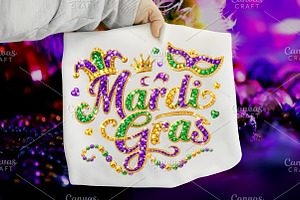 Sparkle Mardi Gras PNG, an Illustration by Canvas Craft