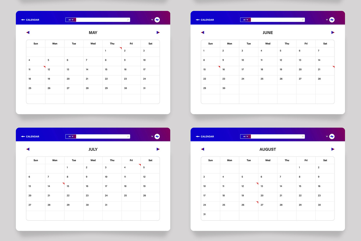 Web Ui Calendar 2025, an UI Kit Template by ContestDesign (Photo 3 of 4)