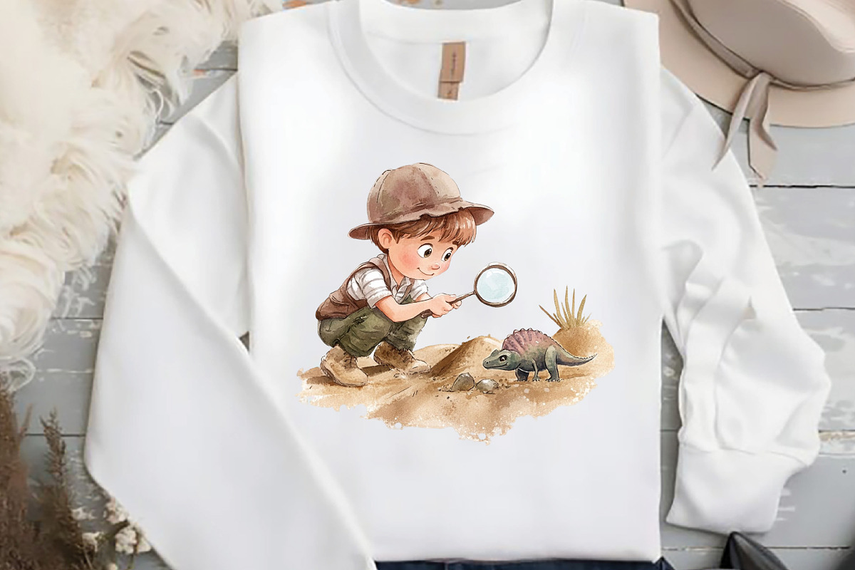 Fossil Explorers Watercolor Clipart, an Illustration by DreamCafeArt (Photo 4 of 6)