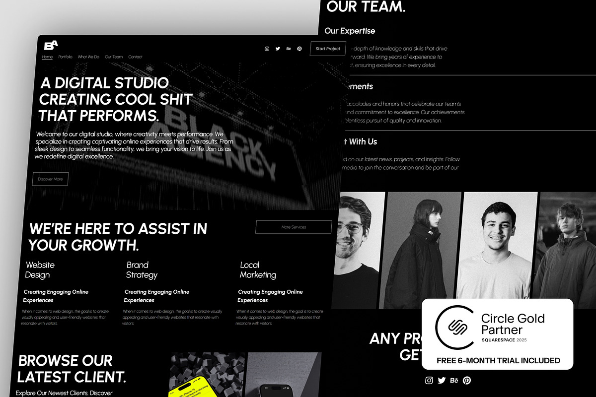 Black Agency Squarespace Template, a Squarespace Template by bonjourdsgnco (Photo 1 of 6)