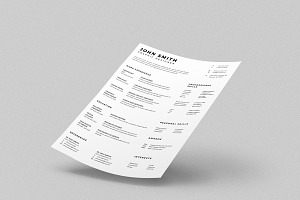 Simple Resume CV With Business Card