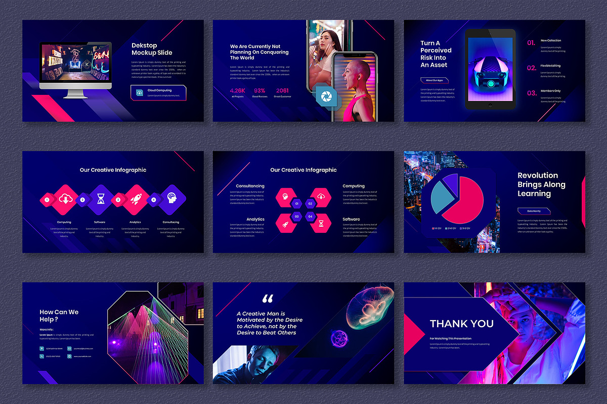 Zealous – Modern Neon PPTX Template, a Presentation Template by Premast (Photo 3 of 4)