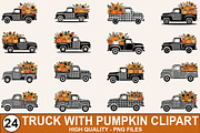 Truck With Pumpkin Clipart Bundle, a Graphic by crative8112 (Thumbnail 1 of 8)
