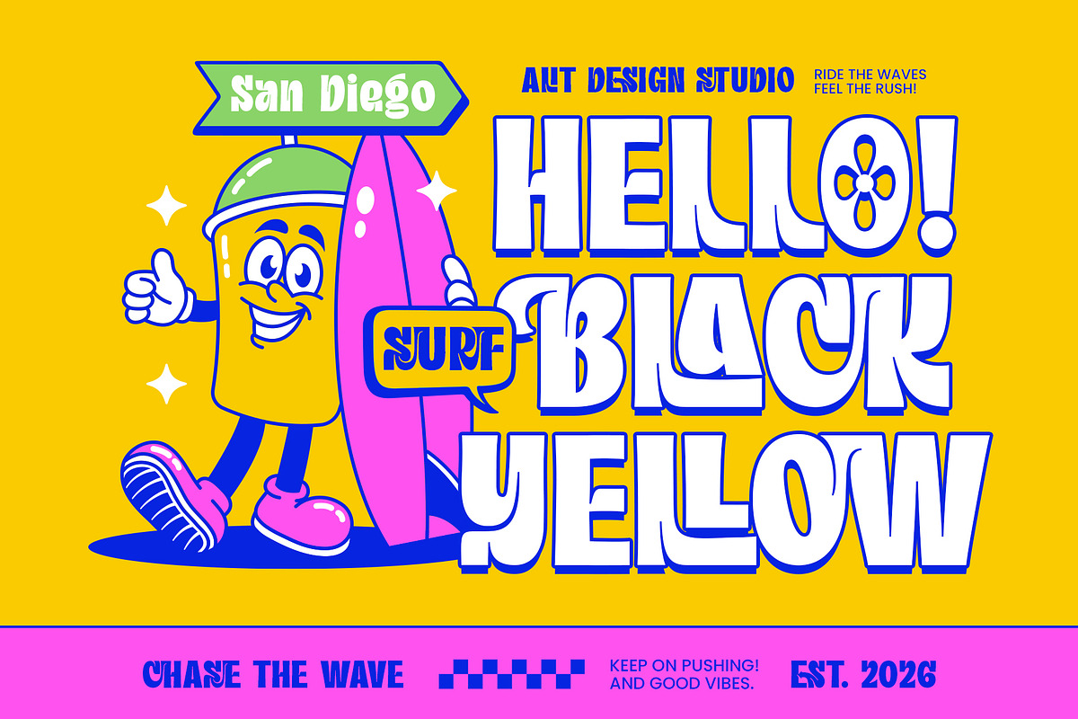 Curve Retro Typeface, a Sans Serif Font by alit design