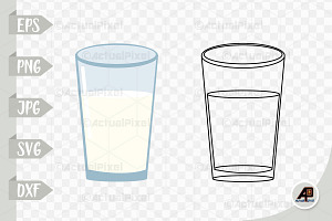 Milk Glass Outline With Clipart