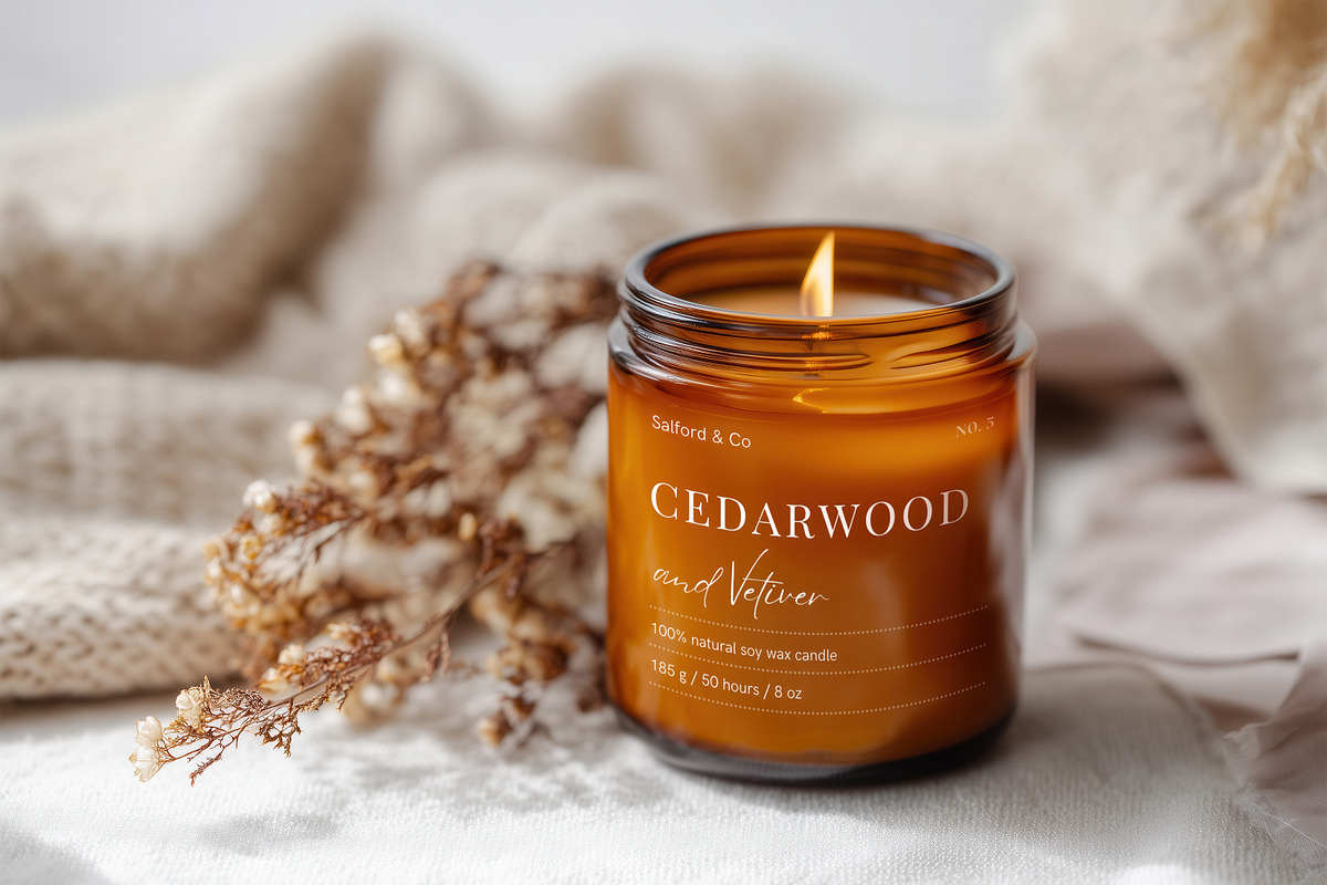 Boho Amber Candle Mockup, Any Label, a Household Mockup by 1001 mockups (Photo 5 of 11)