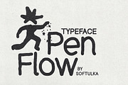 Pen Flow Typeface, a Handwritten Font by softulka (Thumbnail 1 of 7)