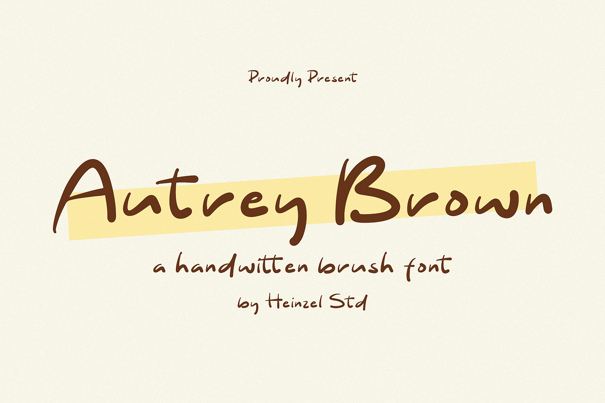 Autrey Brown Handwritten Brush Font, a Handwritten Font by Heinzel Std (Photo 1 of 11)