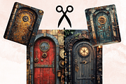 Steampunk Door Collage Paper Kit, a Background Graphic by GiraffeCreative (Thumbnail 8 of 9)