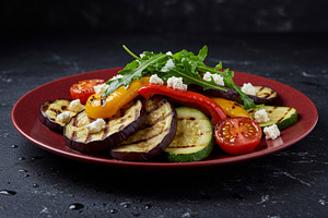 Grilled vegetable salad with eggplan, a Food & Drink Photo by professorinc