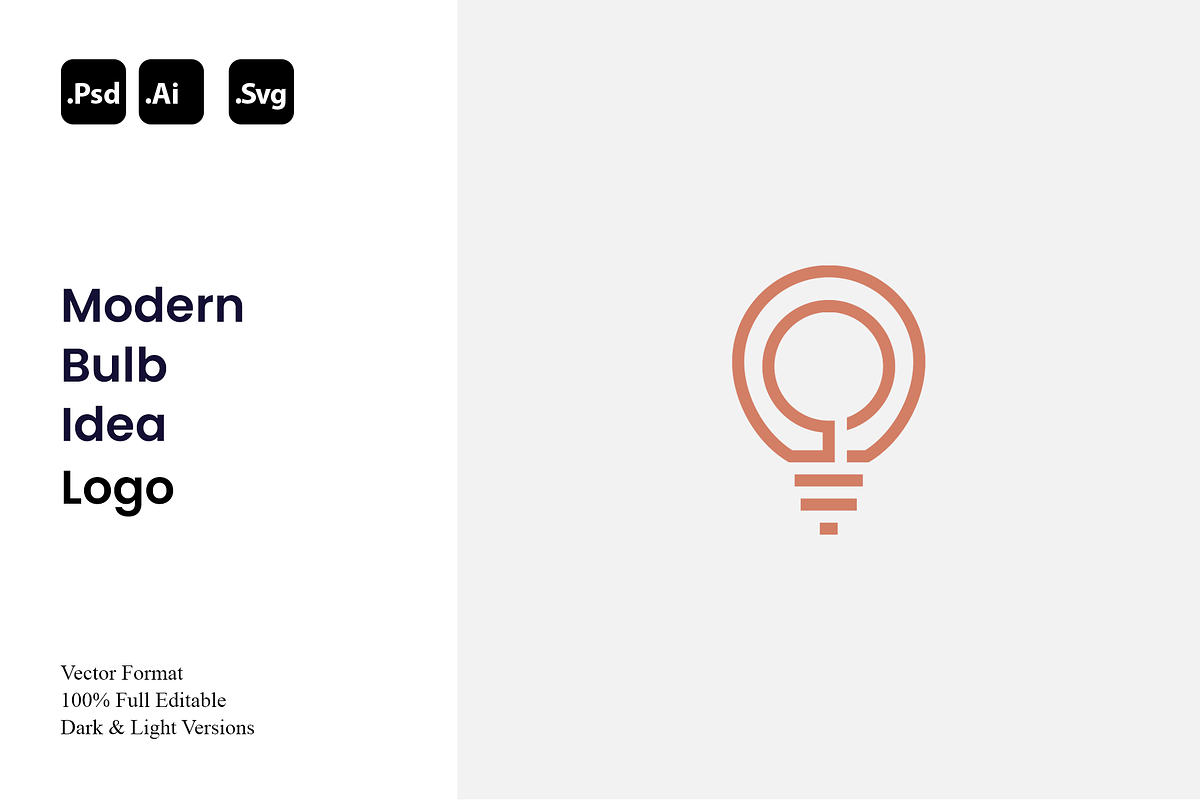 Modern Bulb Idea Logo, a Branding & Logo Template by Luxury Logos (Photo 1 of 4)
