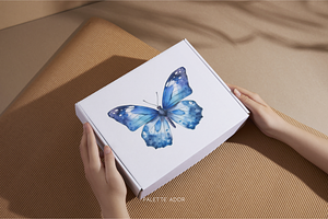 Watercolor Blue Butterflies