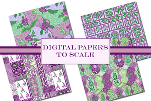 Bohemian Patchwork Purple And Green