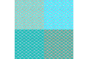 Mint & Mermaid Scales Digital Paper