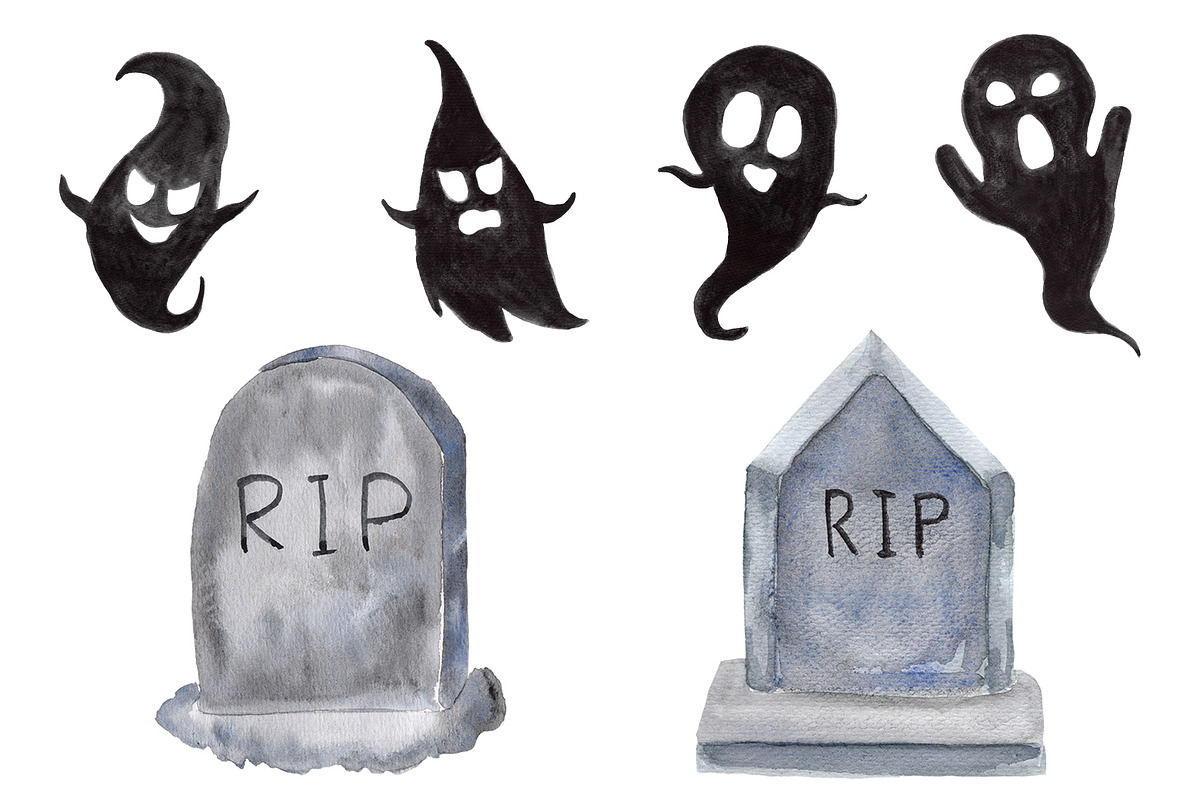Watercolor Halloween set, an Object Illustration by Olha's watercolor (Photo 8 of 10)