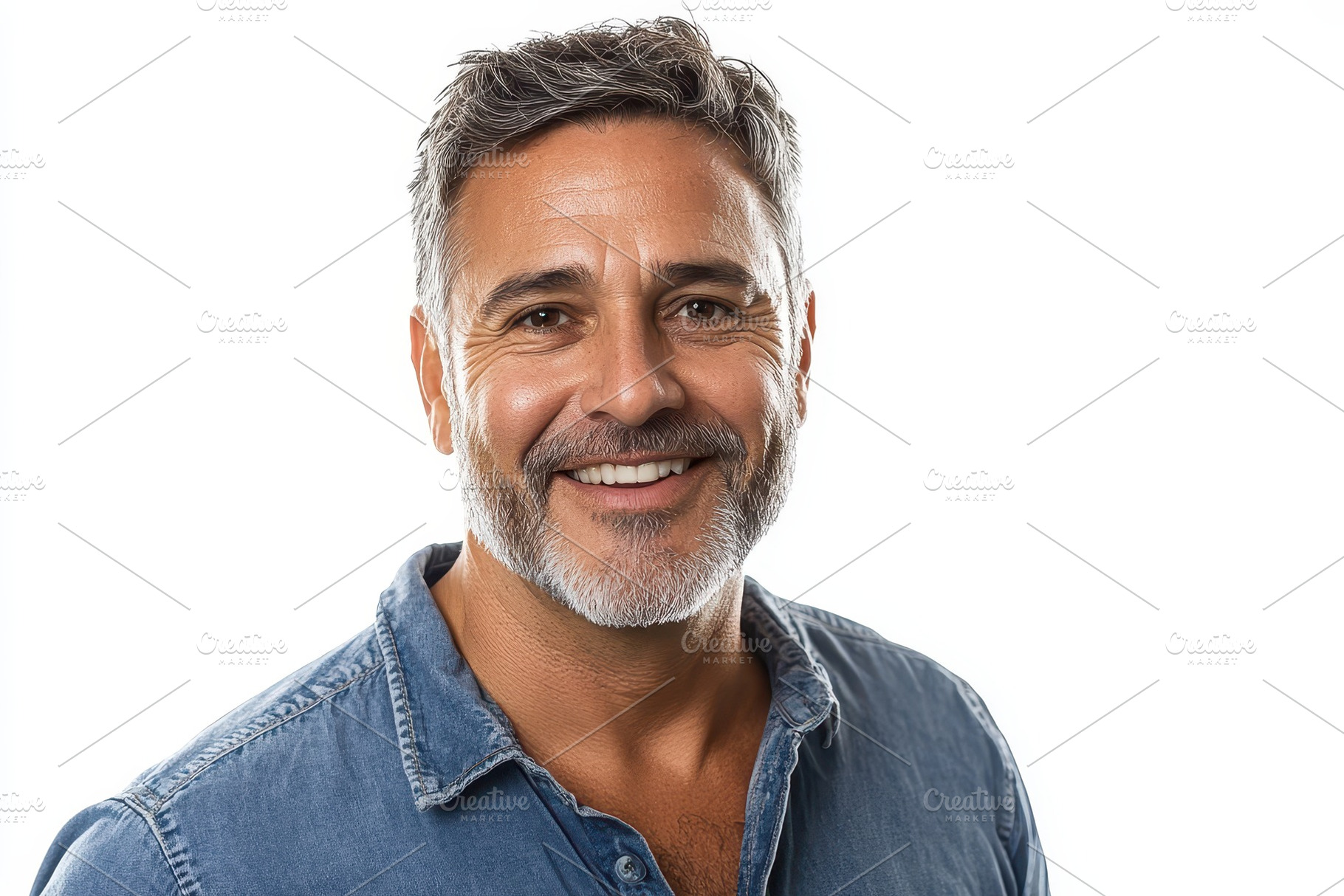 Mid aged Brazilian man smiling, a Photo by Pavel_design