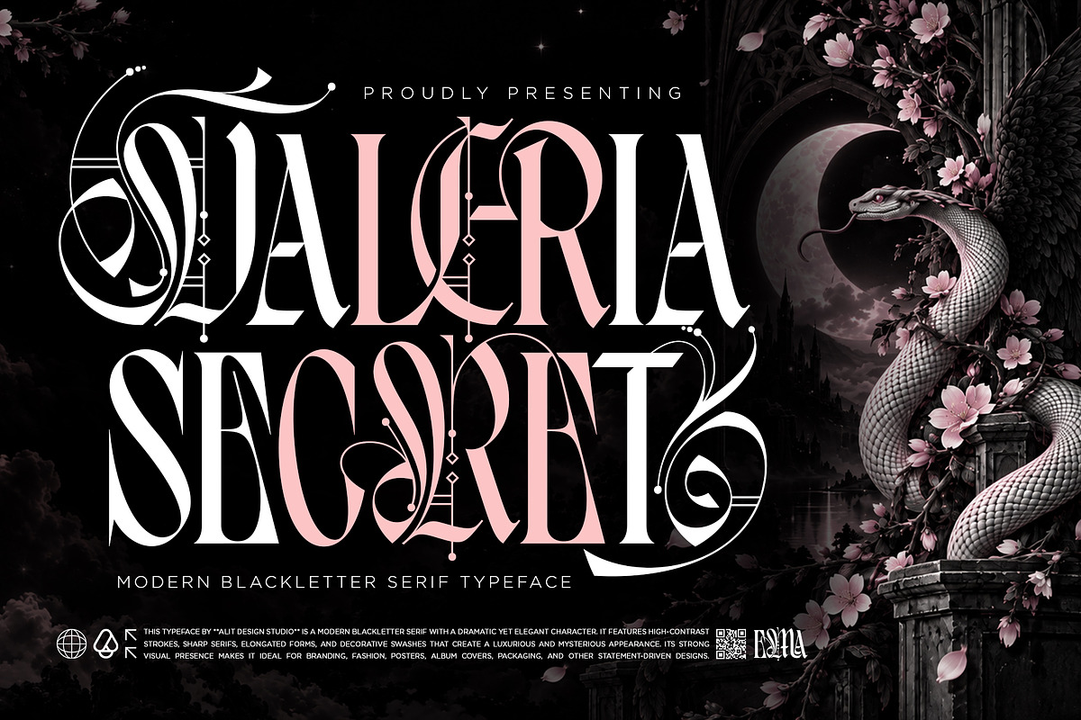 Valeria Secret Typeface, a Blackletter Font by alit design (Photo 1 of 17)