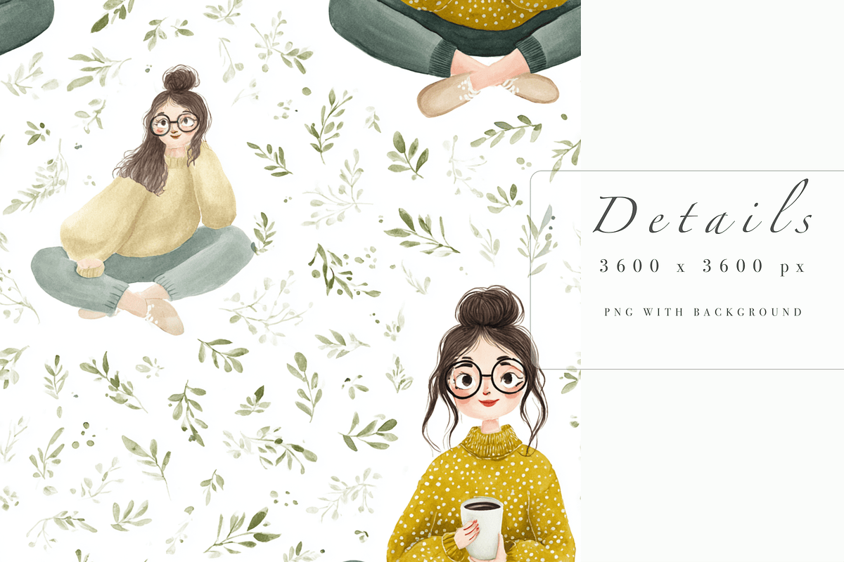 Quirky Girl Seamless Pattern, a Decorative Illustration by Pati Charm Studio (Photo 5 of 7)