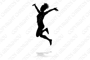 Happy Woman Jumping For Joy, a Person Illustration by Christos Georghiou