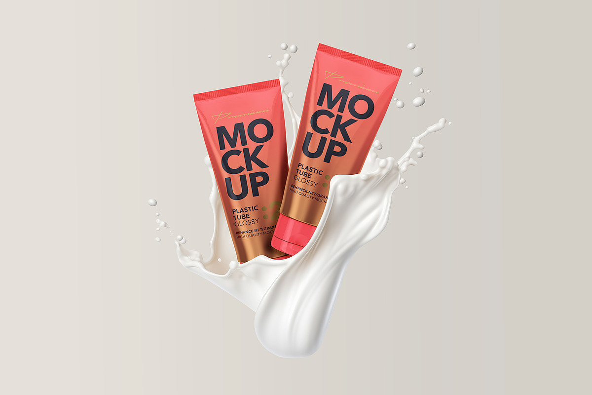 Cosmetic Tube Mockup with Splash, a Product Mockup by Graxaim Mock-up (Photo 3 of 5)