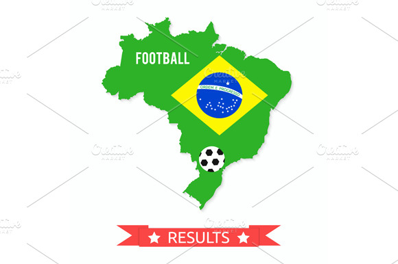 Brazil map in the colors of the flag preview 3