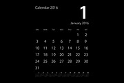 Calendar 2016 black & white, a Stationery Template by Rommeo79 (Thumbnail 2 of 2)