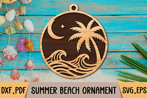 Summer Beach Ornament SVG, a Graphic by Pixels.Craft