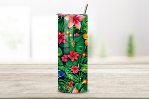 3D Tropical Garden Tumbler Wrap