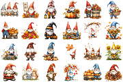 Fall Autumn Gnomes, Gnome Clipart, an Illustration by Sublimation Artist (Thumbnail 2 of 6)