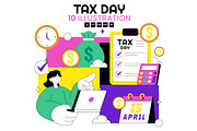 10 Happy Tax Day Illustration, an Object Illustration by denayunebgt (Thumbnail 1 of 4)