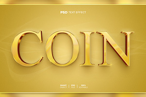 Coin 3D editable text effect, a Layer Style Add-On by Hello Muh