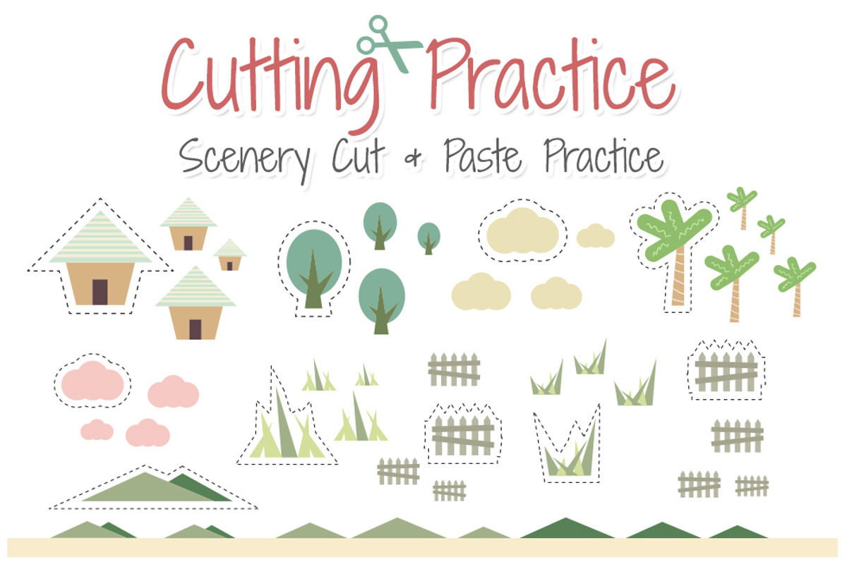 Cutting Practice for Kids Activities, an Education Illustration by TukTuk Design (Photo 3 of 5)