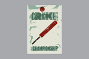 Cricket vintage vector poster set., a Sport Illustration by PoPaShop (Thumbnail 6 of 9)