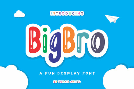 BigBro Fun Display Font, a Script Font by ZHR Creative