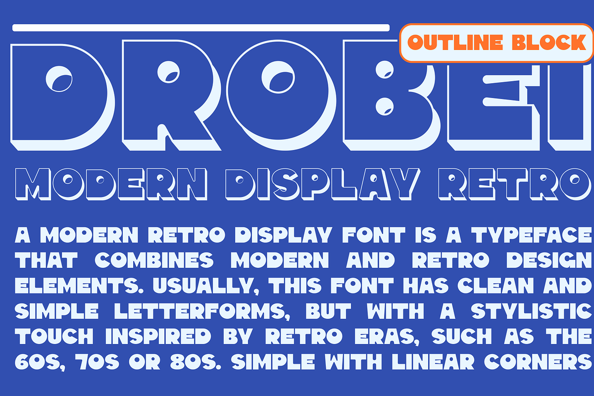 Drobei - Modern Display Retro, a Sans Serif Font by MaikoHatta (Photo 2 of 10)