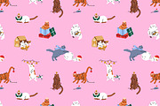 Christmas cats seamless patterns, a Pattern Graphic by Good Studio (Thumbnail 3 of 18)