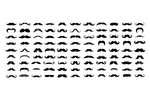 Mustaches black vector set, an Object Illustration by Onyx