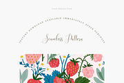Strawberry Raspberry Floral Seamless, a Pattern Graphic by Pati Charm Studio (Thumbnail 2 of 6)