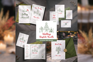Wedding Invitation Bundle CanvaBd003, a Stationery Template by TyphoonStudio