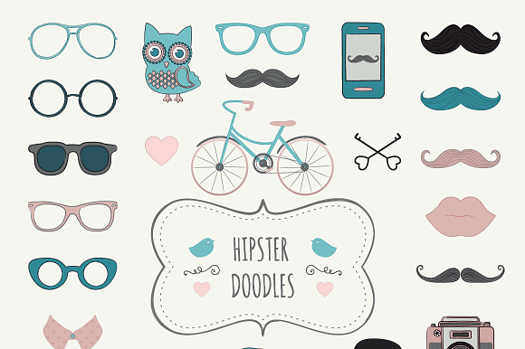 Hipster Vintage Doodle Icons