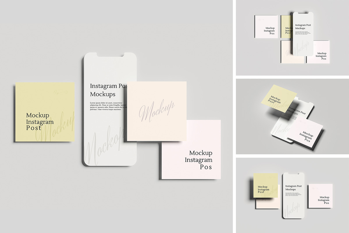 Instagram Post Mockup, an Advertising Mockup by Pikachudesign (Photo 1 of 5)