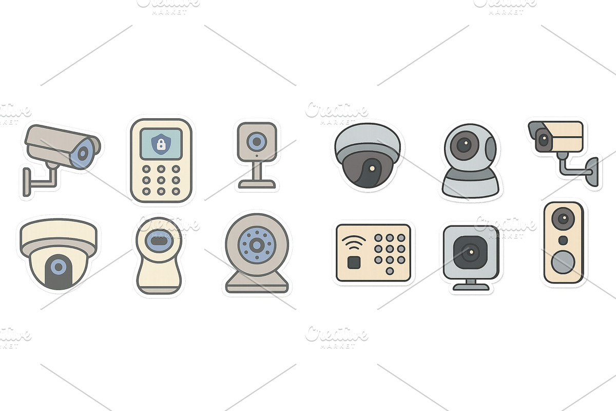 Variety of security camera designs, a Technology Illustration by ZinetroN