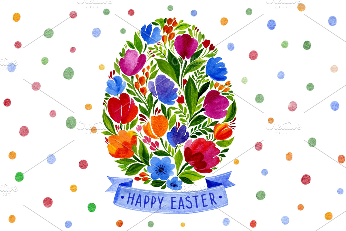 Cards Happy EASTER watercolor, an Illustration by Samira (Photo 2 of 3)