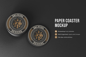 Paper Coaster Mockup